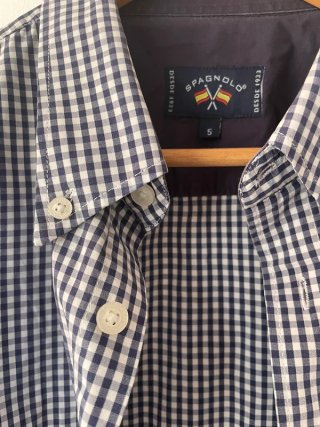 Spagnolo camisa a cuadros negro talla S #C002