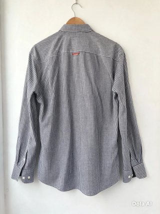 Spagnolo camisa a cuadros negro talla S #C002