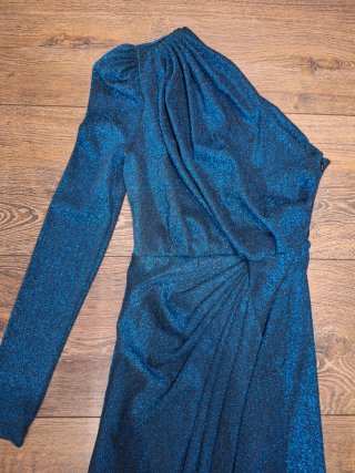 Vestido fiesta azul brillante talla S