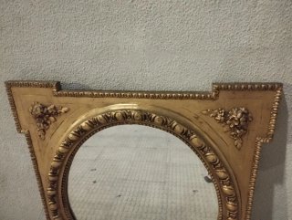 Espejo Antiguo Isabelino Dorado