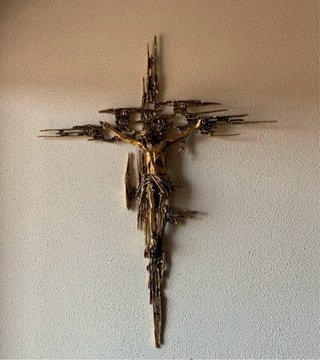 Crucifijo grande de bronce 77 ctms