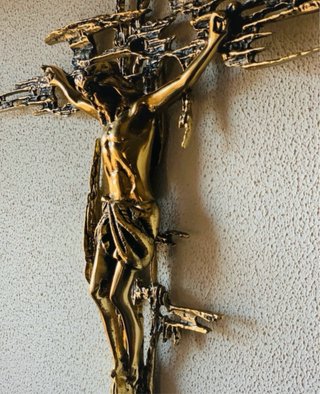 Crucifijo grande de bronce 77 ctms