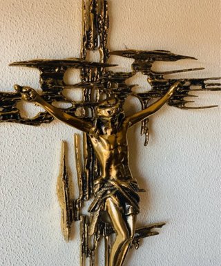 Crucifijo grande de bronce 77 ctms
