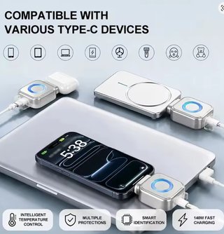 Mini Cargador USB-C 140W Inteligente