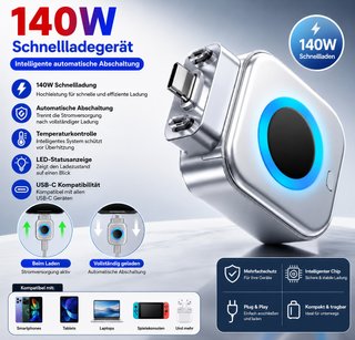 Mini Cargador USB-C 140W Inteligente