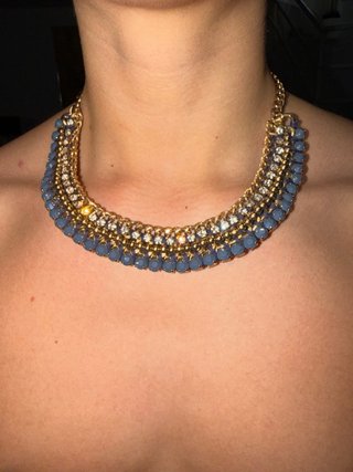 Collar Stella & Dot Dorado y Gris joya