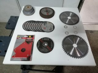 Lote discos madera, hierro, acero inox