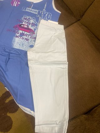 Pijama Cotonella Azul y Blanco