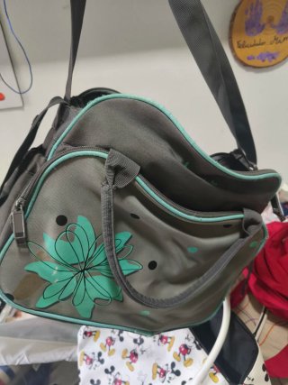 Bolso Carro Bebé Gris con Flores
