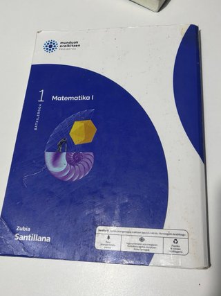Libro matematicas de 1 de bachiller en euskera