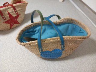 2 Bolsos Mimbre Infantiles Corazón y Estrella.