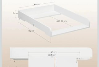 Cambiador Bebé Blanco para Cómoda