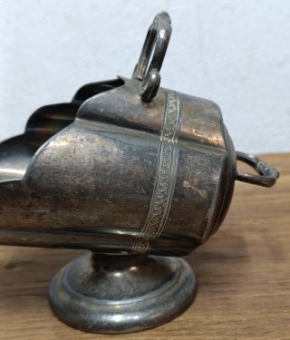 ANTIGUO AZUCARERO INGLÉS ART DECÓ, BAÑO DE PLATA