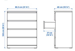 Cómoda MALM Ikea blanca 4 cajones