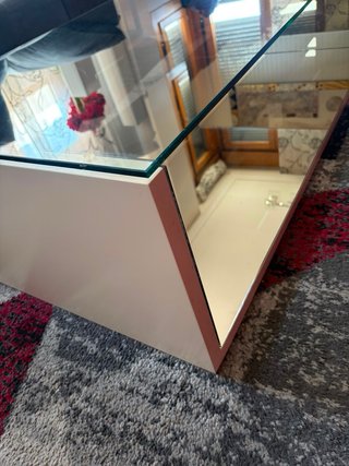 Mesa centro cristal y espejo