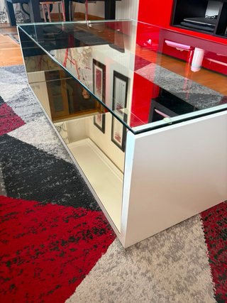 Mesa centro cristal y espejo