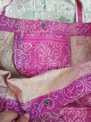 Bolsa Tote Nike Rosa con Estampado Blanco
