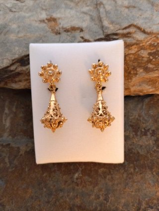 Pendientes Filigrana Plata Chapada Oro