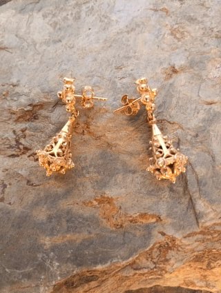 Pendientes Filigrana Plata Chapada Oro