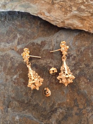 Pendientes Filigrana Plata Chapada Oro
