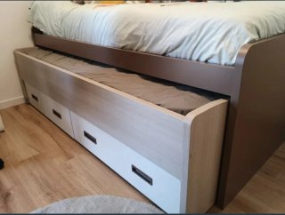 Cama nido infantil con cajones, incluido colchones