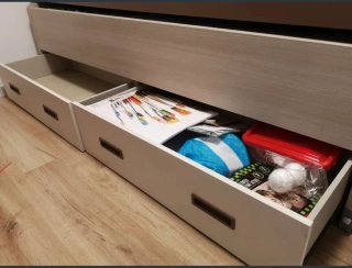 Cama nido infantil con cajones, incluido colchones