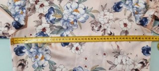 Vestido floral beige y azul