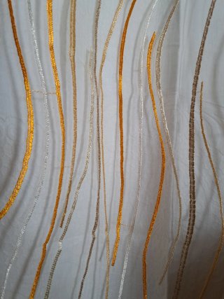 Tendine a vetro beige e oro