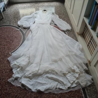 Abito da sposa vintage anni '80,regalo diademavelo