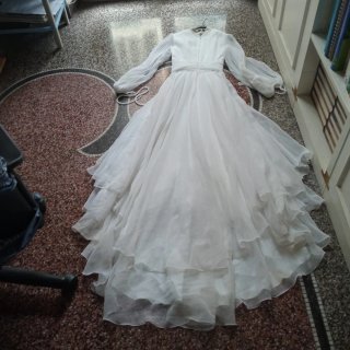 Abito da sposa vintage anni '80,regalo diademavelo