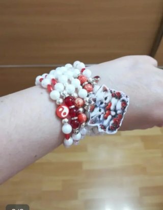 Lote 6 pulseras elásticas de 19 cm con gatitos
