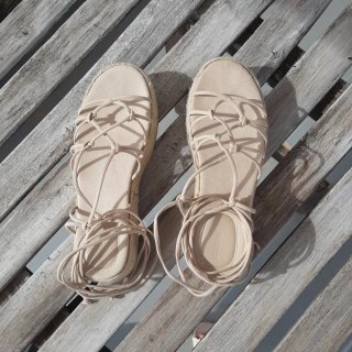 Sandalias Yute/Esparto con Cordones Talla 39