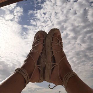 Sandalias Yute/Esparto con Cordones Talla 39