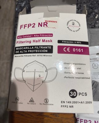 65 Mascarillas FFP2 NR (Blancas, Grises, Negras)