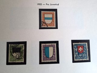 Sellos Suiza usados año 1922 Yvert 188-91