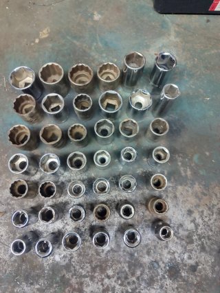 Lote herramientas vasos de boca para carraca 1/2
