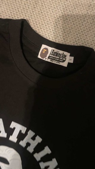 Camiseta BAPE A Bathing Ape Negra Talla XS