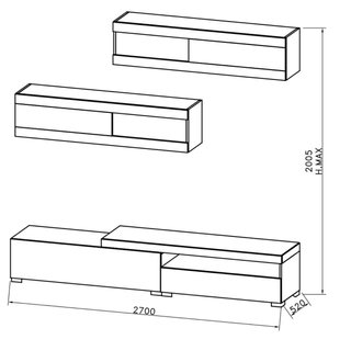 Mueble comedor con 2 módulos altos