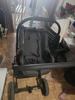 Carrito de bebé negro 3 en 1