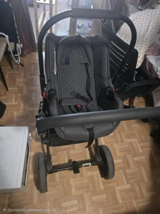 Carrito de bebé negro 3 en 1