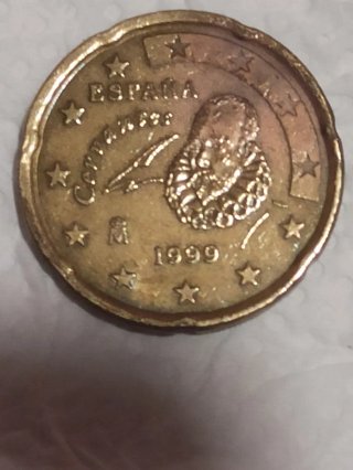 Moneda 20 cent. € . España Cervantes 1999