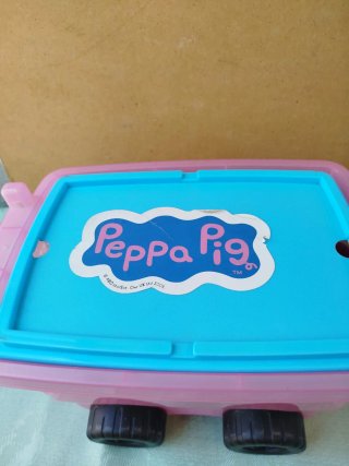 Carretón Peppa Pig rosa con ruedas y mango