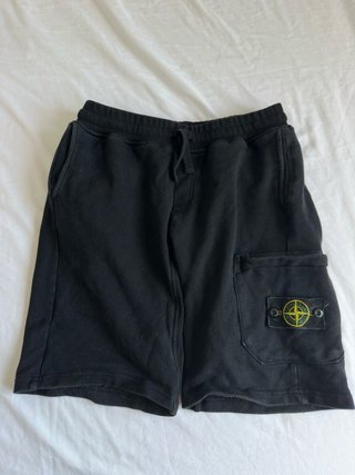 Stone Island Pantalón Corto Negro