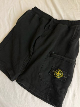 Stone Island Pantalón Corto Negro