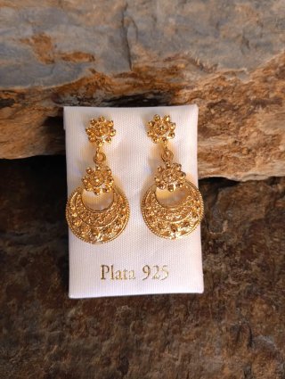 Pendientes Plata Ley Chapados Oro