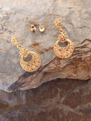 Pendientes Plata Ley Chapados Oro