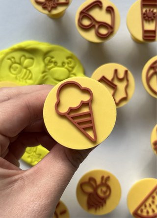 Juego Sellos Galletas/Arcilla Verano