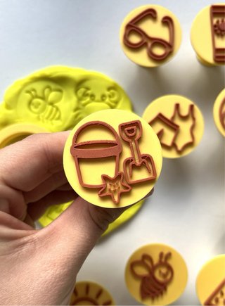Juego Sellos Galletas/Arcilla Verano