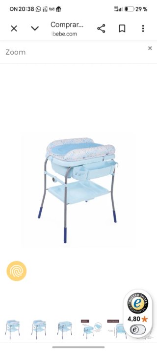 Bañera cambiador bebé azul