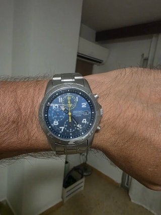 Seiko Cronógrafo Azul y Plateado